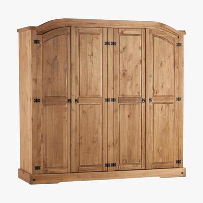 Dunelm Corona 4 Door Wardrobe Natural