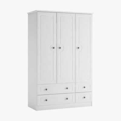 Dunelm Hampshire 4 Drawer Triple Wardrobe White