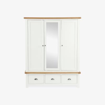 Dunelm Wilby Cream Triple Wardrobe Cream (Natural)