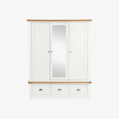 Dunelm Wilby Cream Triple Wardrobe Cream (Natural)