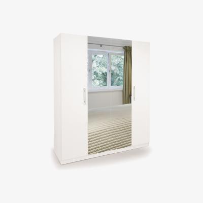 Dunelm Acton 4 Door Wardrobe, White & Mirrored White