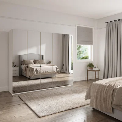 Dunelm Kahla 2.5m 5 Door Wardrobe Off-White