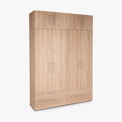 Dunelm Holborn Plus 4 Door 4 Drawer Wardrobe Brown