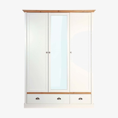 Dunelm Sandringham White Triple Wardrobe White