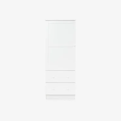 Dunelm Obaby Single 2 Drawer Wardrobe, White White