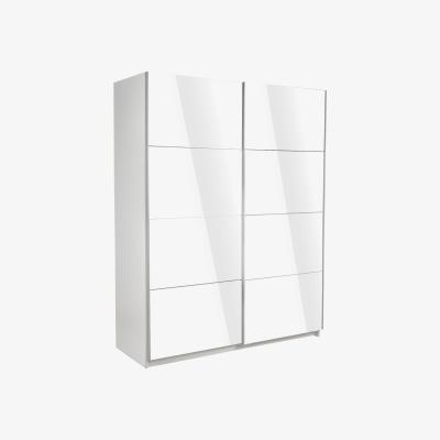 Dunelm Ellum White High Gloss Sliding Wardrobe White