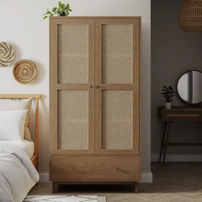 Dunelm Indi Double Wardrobe Wood (Brown)