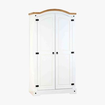 Dunelm Corona White 2 Door Wardrobe White