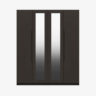 Dunelm Legato 4 Door Mirrored Wardrobe Graphite (Grey)