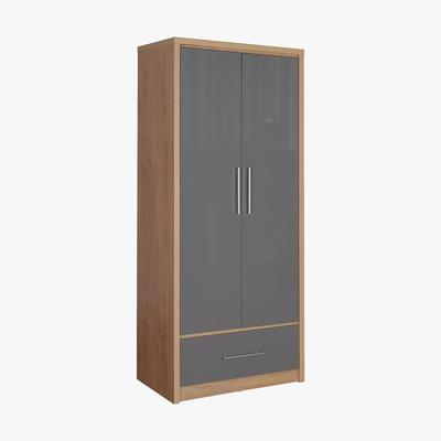Dunelm Seville 2 Door 1 Drawer Grey Wardrobe Grey