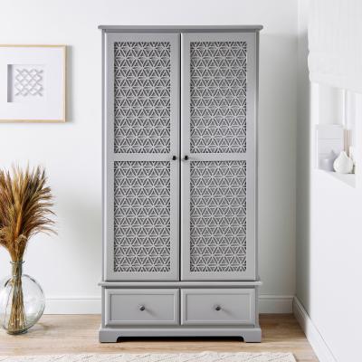 Dunelm Carys Grey Gents Double Wardrobe Grey