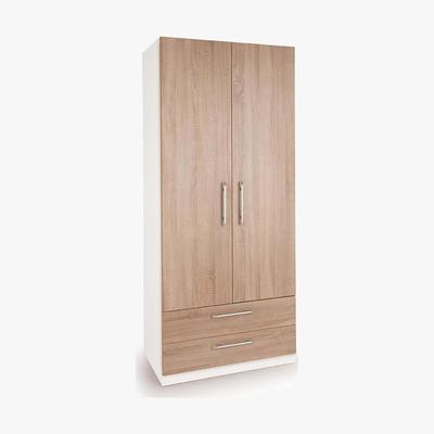 Dunelm Euston 2 Drawer Double Wardrobe White/Natural