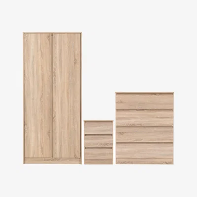 Dunelm Walker Trio Bedroom Furniture Set Oak
