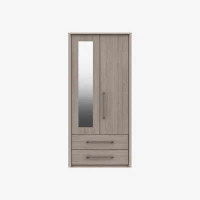 Dunelm Dolan Double 2 Drawer Wardrobe Light Oak