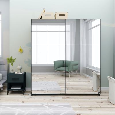 Dunelm Norland Anthracite 2 Door Sliding Full Mirrored Wardrobe Dark Grey