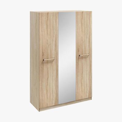 Dunelm Hampton 3 Door Mirrored Wardrobe Brown
