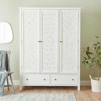 Dunelm Samira White Triple Wardrobe White