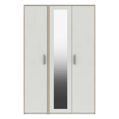 Dunelm Florine Triple Wardrobe, Mirrored White