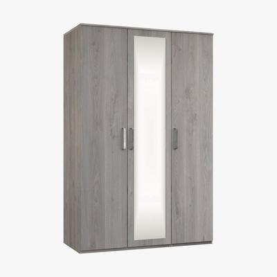 Dunelm Minnesota Grey Oak 3 Door Mirrored Wardrobe Grey