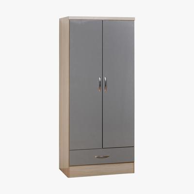 Dunelm Nevada 2 Door 1 Drawer Grey Wardrobe Grey