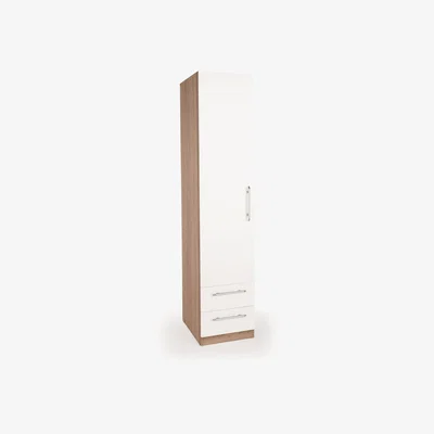Dunelm Hyde Single 2 Drawer Wardrobe White/Natural