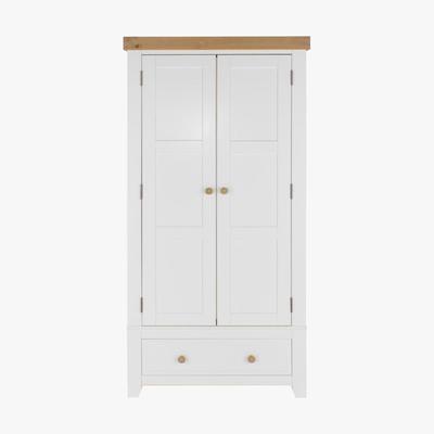 Dunelm Quitman Capri 2 Door 1 Drawer Wardrobe White