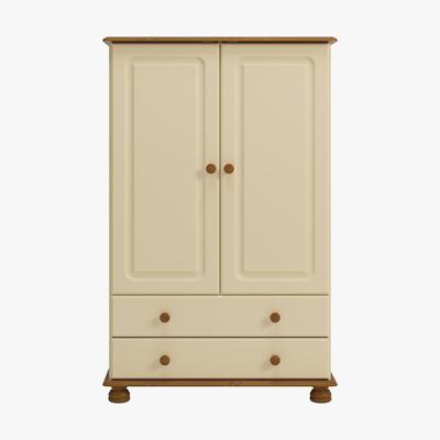 Dunelm Colburn Cream Wide 2 Door 2 Drawer Wardrobe Natural/Cream