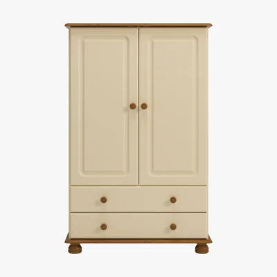 Dunelm Colburn Cream Wide 2 Door 2 Drawer Wardrobe Natural/Cream