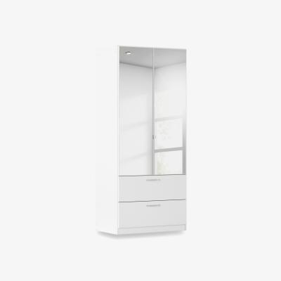 Furniture Village Rauch - Impulse 91cm 2 Door Combi Wardrobe with 2 Mirror Doors - Alpine White