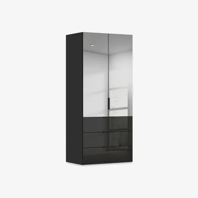 Furniture Village Rauch - Haven 101cm 2 Door Combi Wardrobe with Mirror Doors and Glass Drawers