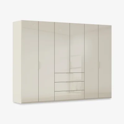 Furniture Village Rauch - Haven 301cm 6 Door Combi Wardrobe with Glass Doors