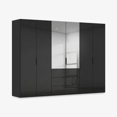 Furniture Village Rauch - Haven 301cm 6 Door Combi Wardrobe with 4 Glass Doors and 2 Mirror Doors