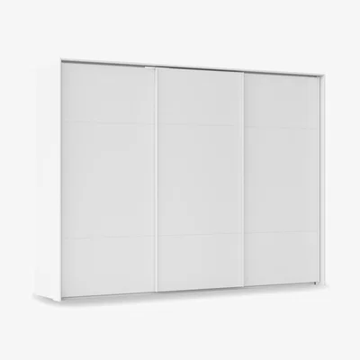 Furniture Village Rauch - Haven 310cm 3 Door Slider Wardrobe with Décor Doors - Alpine White