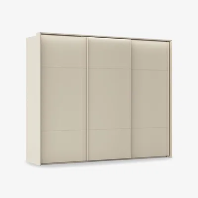 Furniture Village Rauch - Haven 280cm 3 Door Slider Wardrobe with Décor Doors and Lights
