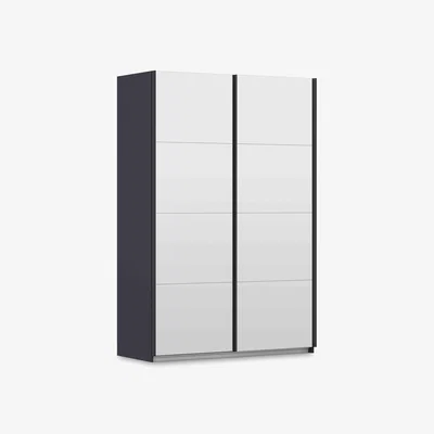 Furniture Village Rauch - Leon 136cm 2 Door Sliding Wardrobe with 2 Mirror Doors