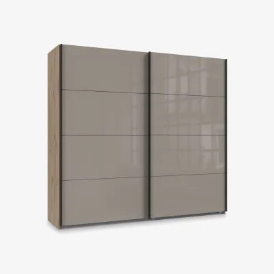 Furniture Village Wiemann - Antoni 180cm 2 Door Nordic Oak Sliding Wardrobe with Glass Doors