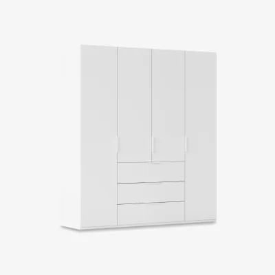 Furniture Village Rauch - Haven 201cm 4 Door Combi Wardrobe with Décor Doors - Alpine White