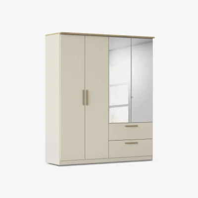 Furniture Village Rauch - Flavia 181 cm 4 Door Decor Combi Hinged Wardrobe with 2 Mirror Doors