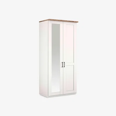 Furniture Village Wiemann - Adeline 2 Door Hinged Wardrobe With Left Hand Mirror - White