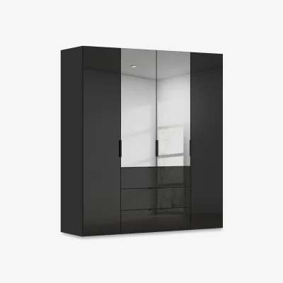 Furniture Village Rauch - Haven 201cm 4 Door Combi Wardrobe with 2 Glass and 2 Mirror Doors
