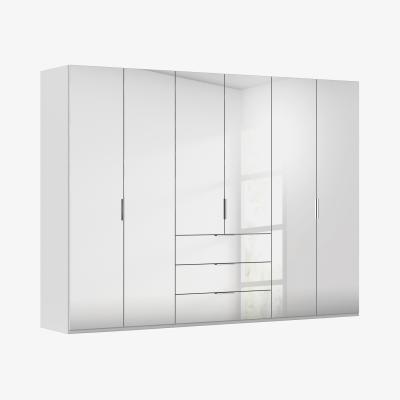 Furniture Village Rauch - Formes 6 Door Bifold Combi Mirror Wardrobe - Silk Grey/Silk Grey Front