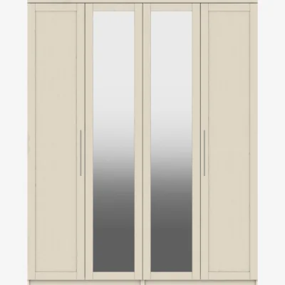 Furniture Village London Bedrooms - Fenchurch 4 Door Tall Wardrobe with Mirrors - Champagne