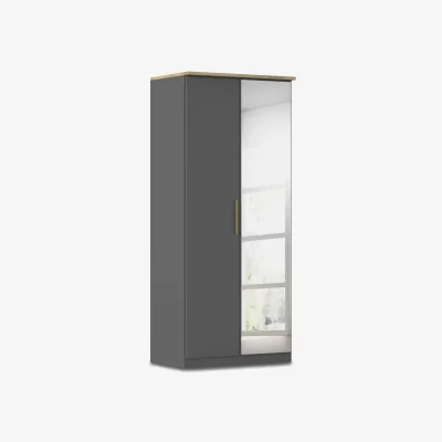Furniture Village Rauch - Flavia 91cm 2 Door Decor Hinged Wardrobe with Mirror Door