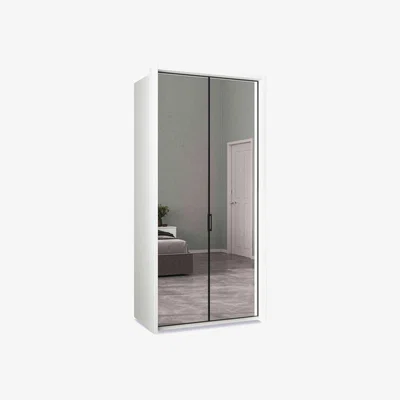 Furniture Village Wiemann - Dallas 107cm 2 Door Hinged Wardrobe with 2 Mirror Doors