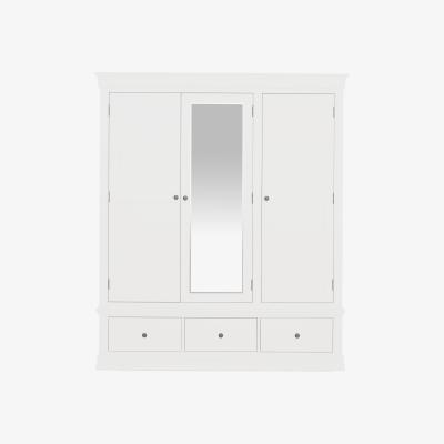 Furniture Village Tiverton 3 Door 3 Drawer Wardrobe - White