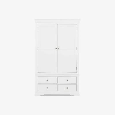 Furniture Village Tiverton 2 Door Gents Wardrobe with Drawers - White