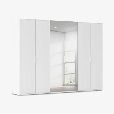 Furniture Village Rauch - Cadre 301cm 6 Door Hinged Wardrobe with 2 Mirror Doors - Alpine White
