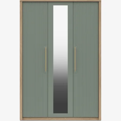Furniture Village London Bedrooms - Chelsea 3 Door Wardrobe With Mirror Door and Gold Handles