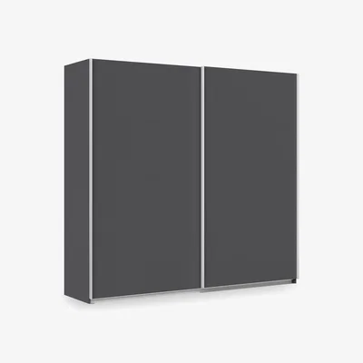 Furniture Village Rauch - Impulse 226cm 2 Door Décor Slider Wardrobe - Metallic Grey