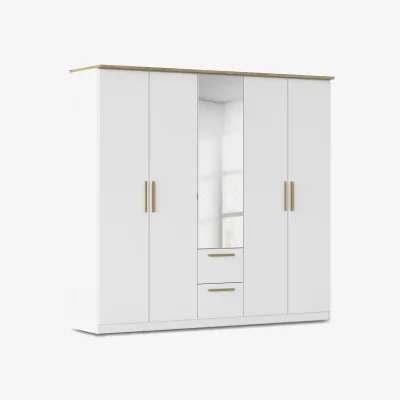 Furniture Village Rauch - Flavia 226cm 5 Door Decor Combi Hinged Wardrobe with Mirror Door